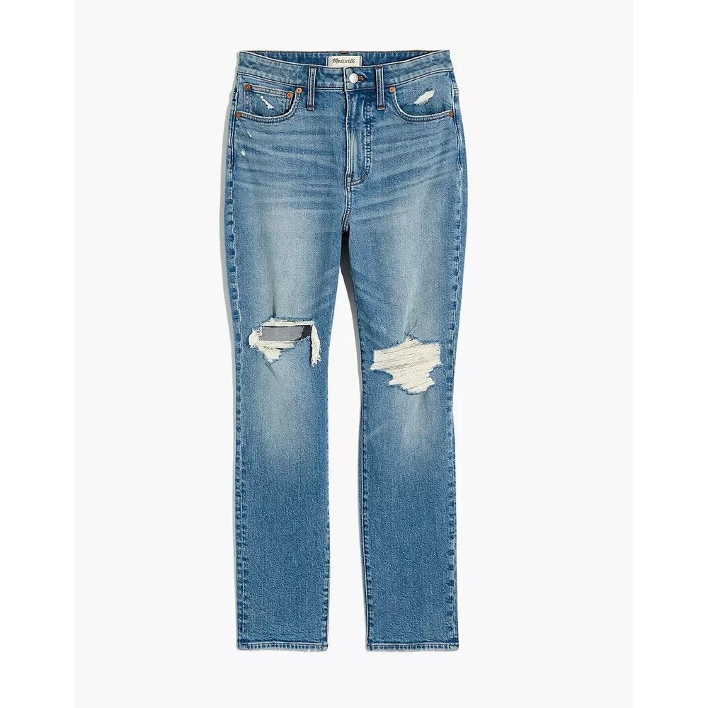 MADEWELL Curvy Perfect Vintage Jean in Denman Wash: Ripped Edition Sz 28